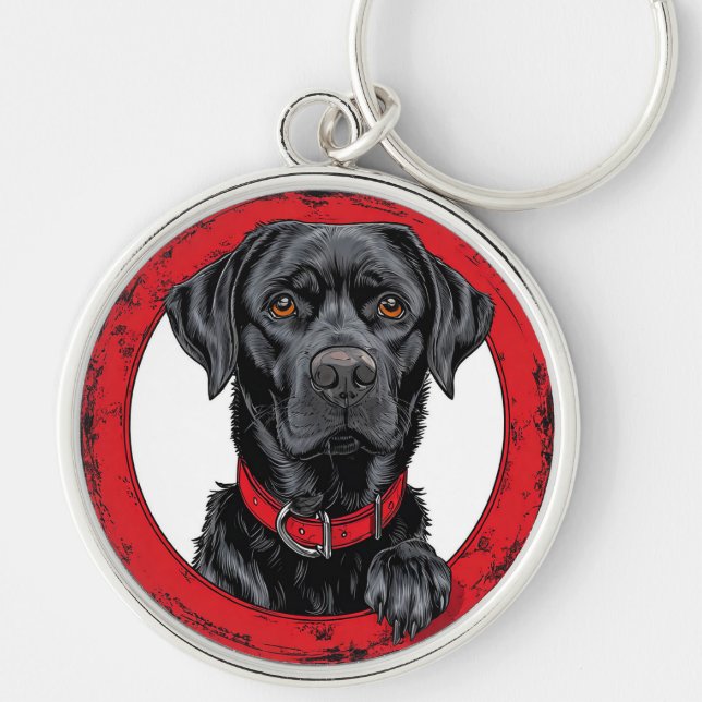 Llavero Labrador negro (Frente)