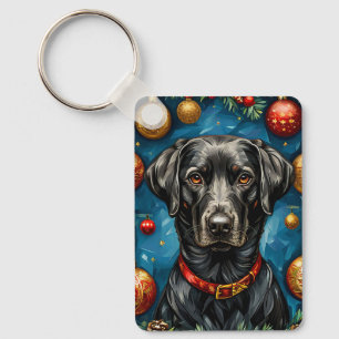 Llavero Labrador Negro Perro de Navidad Regalo de Vacacion