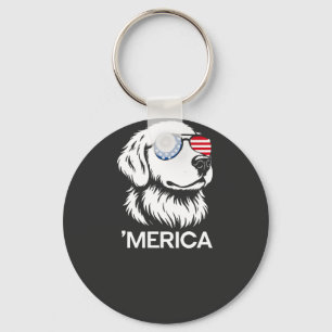 Llavero Labrador Patriótico Bandera Americana Cuatro de Ju
