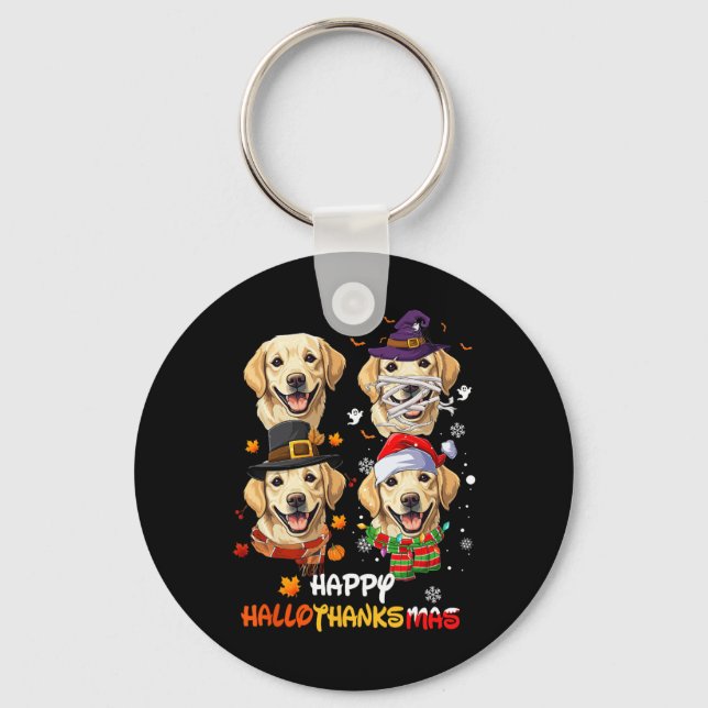Llavero Labrador Perro Hallothanksmas Halloween Día de Acc (Anverso)