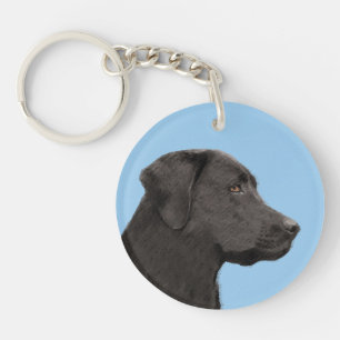 Llavero Labrador recuperador pintura negra original de per