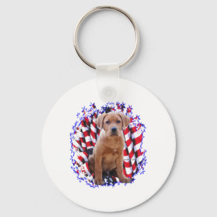 Llavero Labrador Recuperador (rojo) Patriota