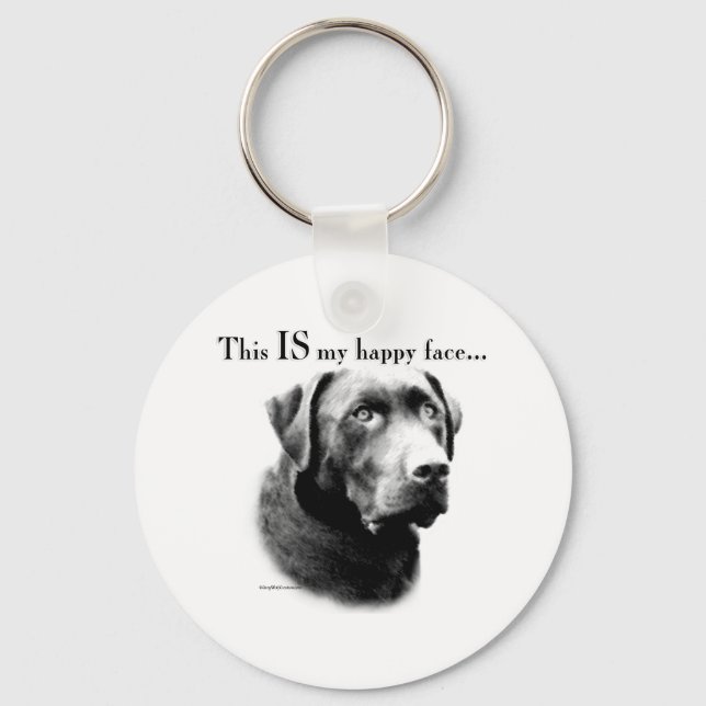 Llavero Labrador recuperar cara feliz (Anverso)