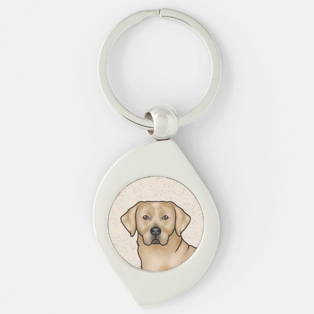 Llavero Labrador Retriever Amarillo Arte Cabeza de Perro L (Anverso)