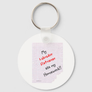 Llavero Labrador Retriever Ate My Homework Keychain