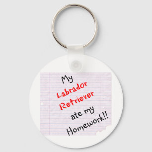 Llavero Labrador Retriever Ate My Homework Keychain