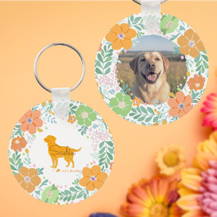 Llavero Labrador Retriever naranja pastel Foto personaliza