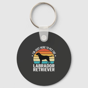 Llavero Labrador Retriever Perro Retro Acariciando