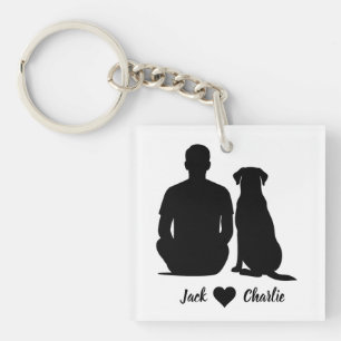 Llavero Labrador Retriever Personalizado Perro Y Dueño Hom
