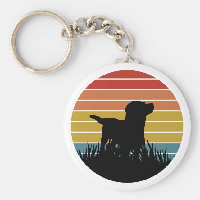 Llavero Labrador Retro Sunset (Frente)