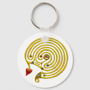 Llavero LABYRINTH MEDIEVAL GOLD HYPER CON GEMSTONES Blanco