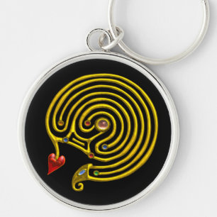 Llavero LABYRINTH MEDIEVAL GOLD HYPER CON GEMSTONES Negro