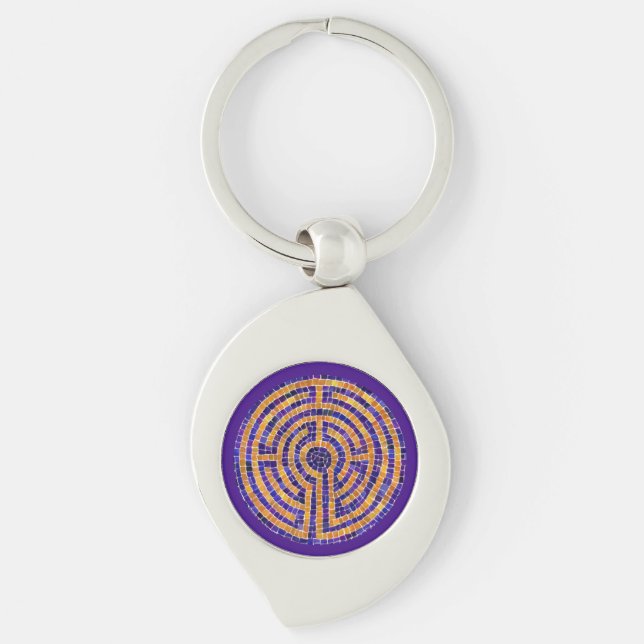 Llavero LABYRINTH MOSAIC Metalizado Swirl Keychain (Anverso)