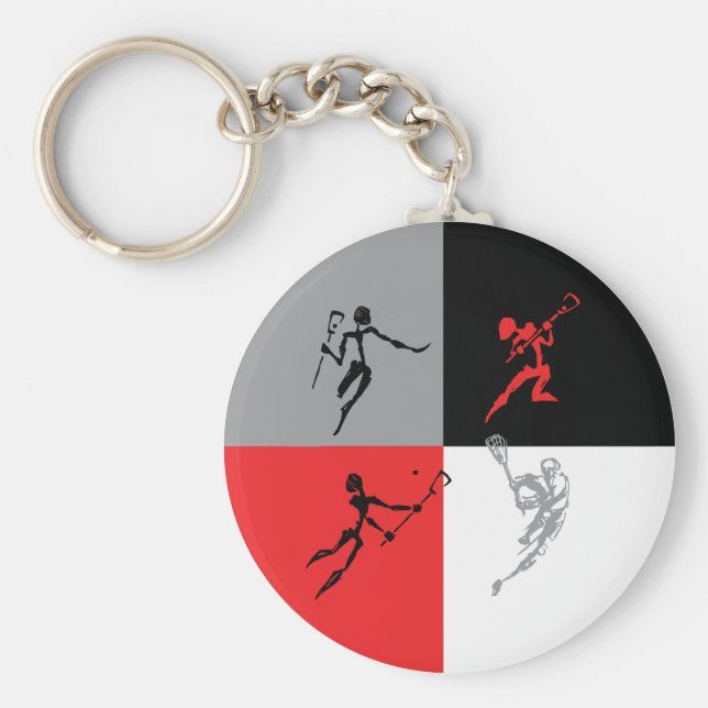 Llavero Lacrosse abstracto (Frente)