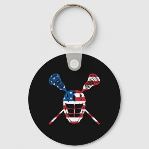 Llavero Lacrosse Casco de la Bandera Americana Atleta Patr