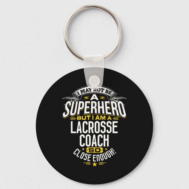 Llavero Lacrosse Coach Idea Superhéroe profesional Lross (Anverso)