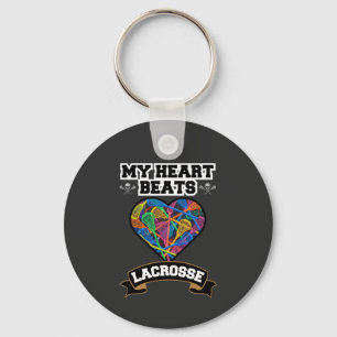 Llavero Lacrosse Heart Sticks Passion Sport Love Game