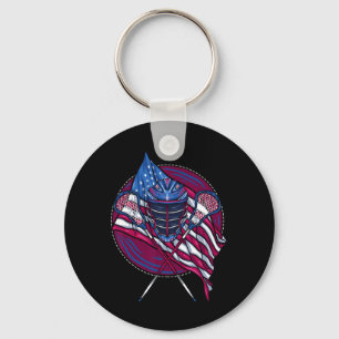 Llavero Lacrosse Player Lacrosse Stick Helmet Usa Estadoun