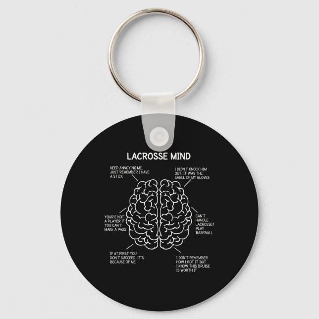 Llavero Lacrosse Player Think Saying Brain Funny Christma (Anverso)