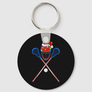 Llavero Lacrosse Sports Lover Xmas Santa Hat Lacrosse Chri