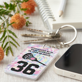 Llavero Lacrosse Team Sport Jersey Número Pink