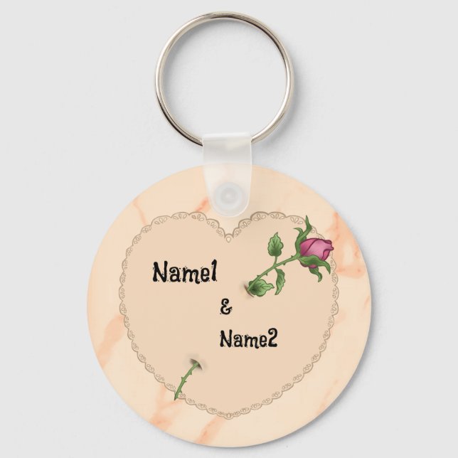 Llavero Lacy Heart Rosa (Anverso)