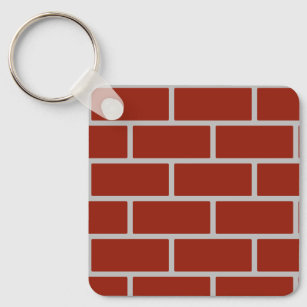 Llavero Ladrillos cuadrados Keychain (Ladrillo rojo y gris