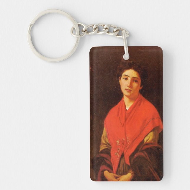 Llavero Lady in Red (Arte italiano de época) (Frente)