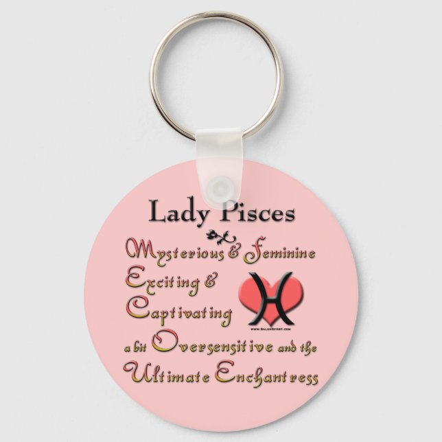 Llavero Lady Pisces Zodiac Pink (Anverso)