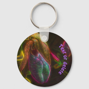 Llavero Lady Slipper Resumen Resumen Flor de arte personal