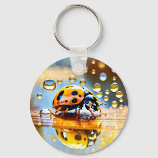 Llavero Ladybug en la lluvia