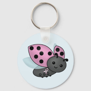 Llavero Ladybug Pink Awareness Ribbon Keychain