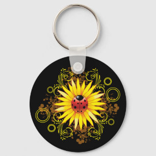 Llavero Ladybug y Sunflower Keychain