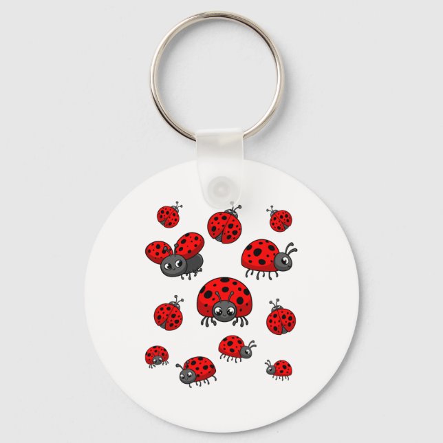 Llavero Ladybugs Arte Para Niño Chica Niño Pequeño Insecto (Anverso)