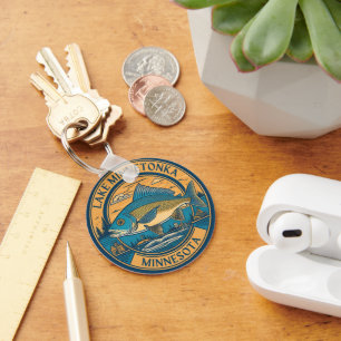 Llavero Lago Minnetonka, pesca y navegación en bote de Min