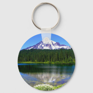 Llavero Lago Reflection, Monte Rainier, WA, EE. UU.