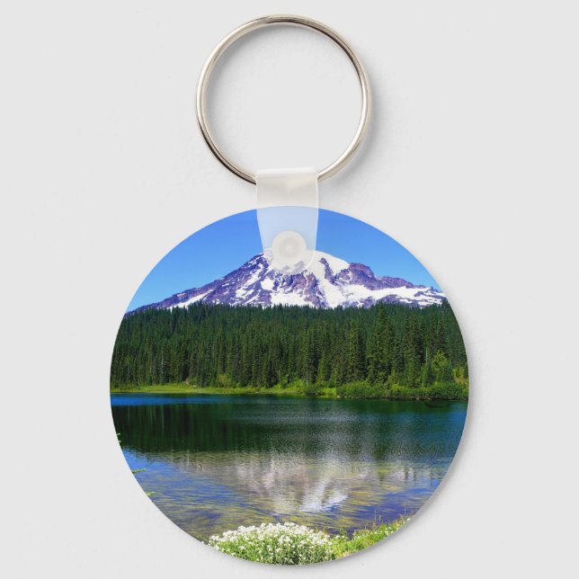 Llavero Lago Reflection, Monte Rainier, WA, EE. UU. (Anverso)