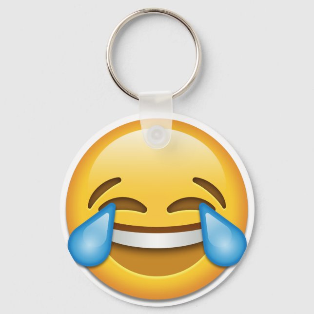 Llavero Lágrimas de emoji de Alegría divertida (Anverso)