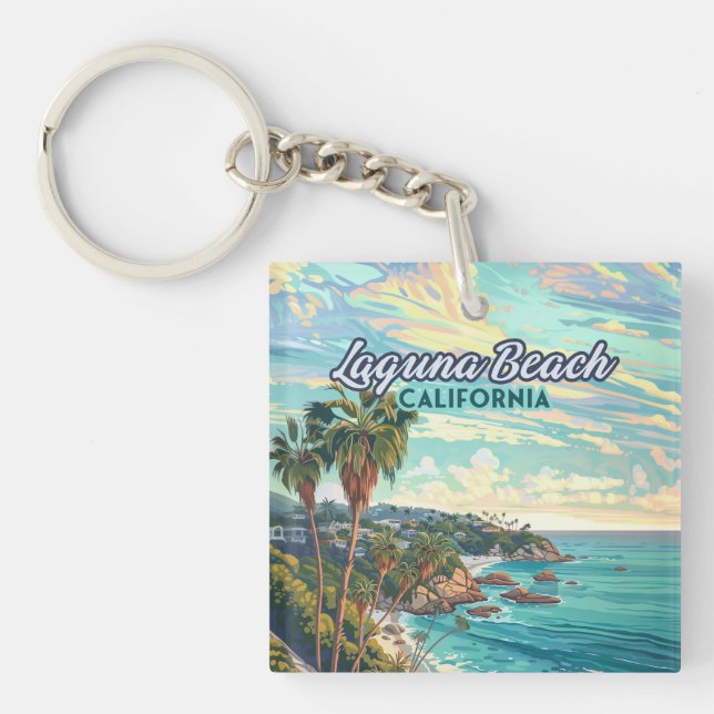 Llavero Laguna Beach California Naranja County Vintage (Frente)