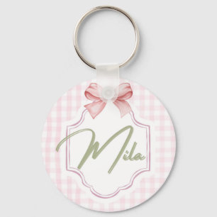 Llavero Lainey Baby Nursery Personalizado Bow&Gingham