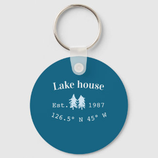 Llavero Lake house ets. Date year custom coordinates add n