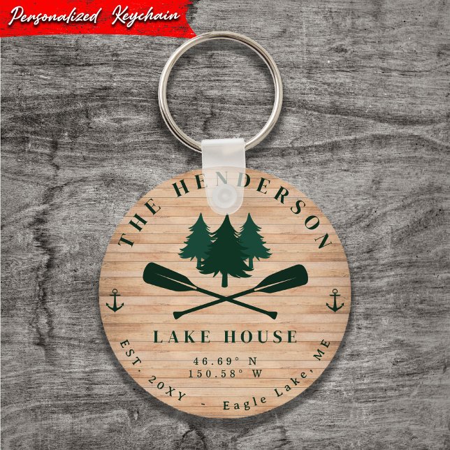 Llavero Lake House Rustic Lake House Boat Oars Trees (Subido por el creador)