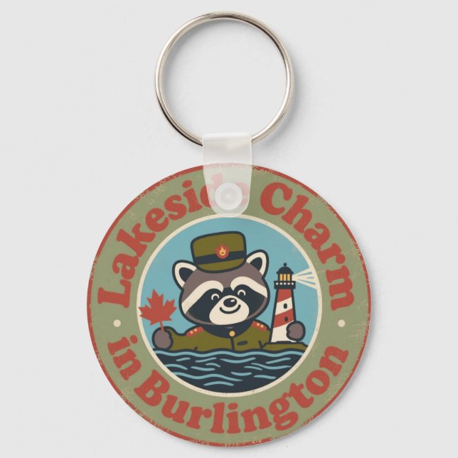 Llavero Lakeside Charm in Burlington Funny Raccoon (Anverso)