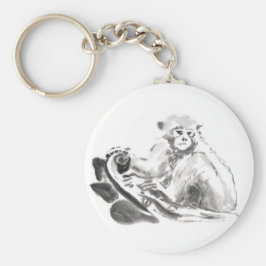 Llavero Láminas de pintura de mono Año Zodiac Cadena de cl