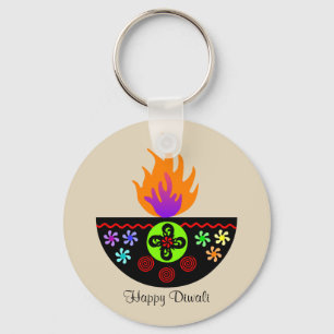 Llavero Lámpara colorida Diya de Diwali