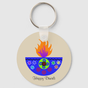 Llavero Lámpara colorida Diya de Diwali