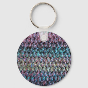 Llavero Lana de punto a rayas