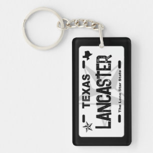 Llavero Lancaster Texas con la llave de la placa de la mat