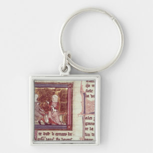 Llavero Lancelot y Guinevere se sientan y hablan