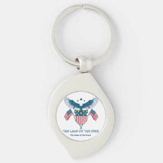 Llavero Land of the Free Eagle Metal Keychain